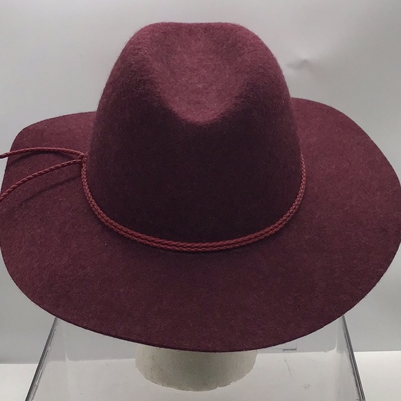 🔴👒2/$12+Discount Ship! Gap Burgundy Wool Hat With Tweed Bow - Picture 3 of 5
